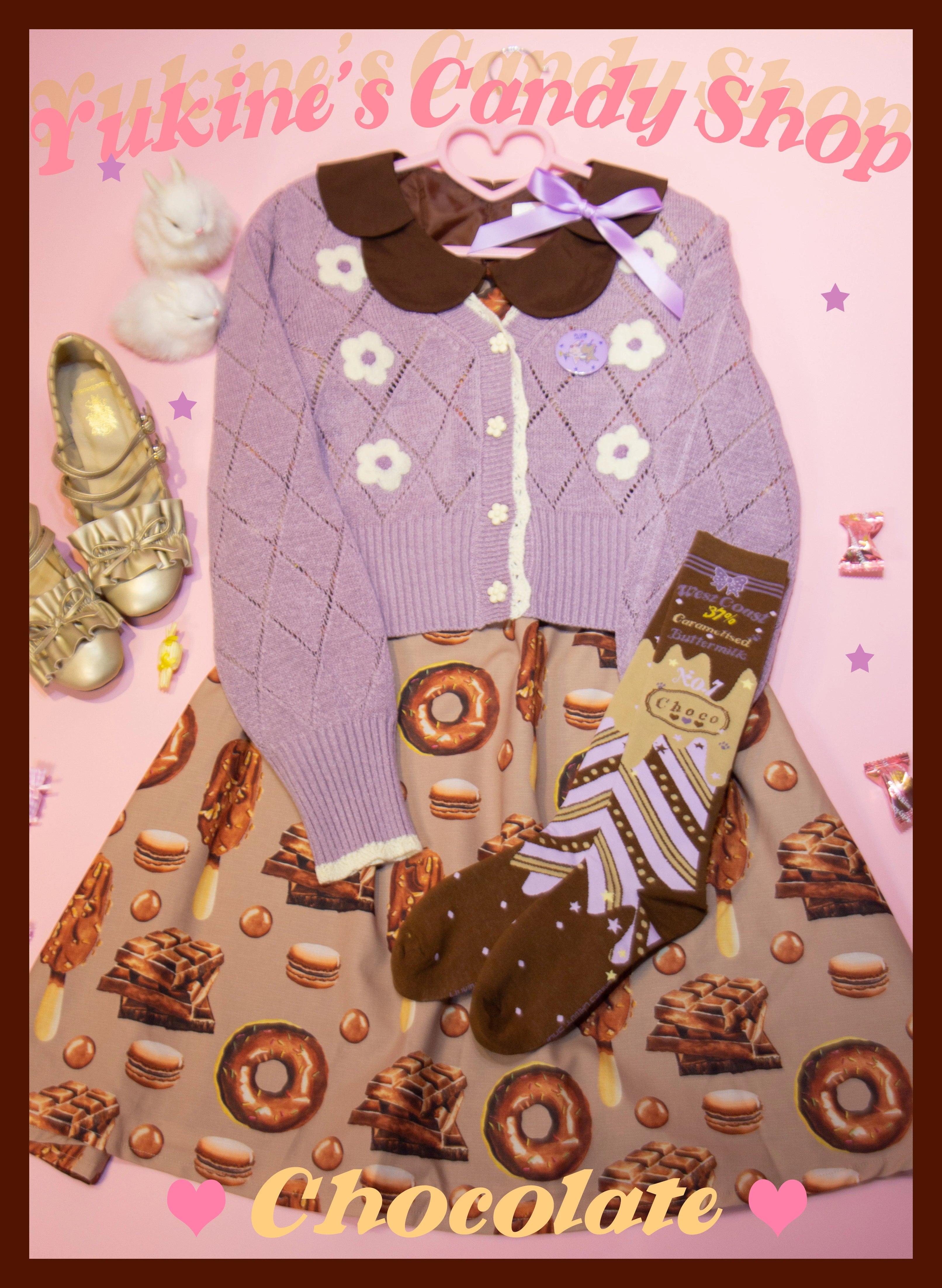 Yukines Box~Kawaii Lolita Chocolate Color Cotton Socks 22190:323654