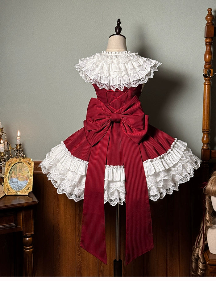 Alice Girl~Arrogant Miss~Sweet Lolita Jumper Dress with Tiered Lace Dress 41484:699454