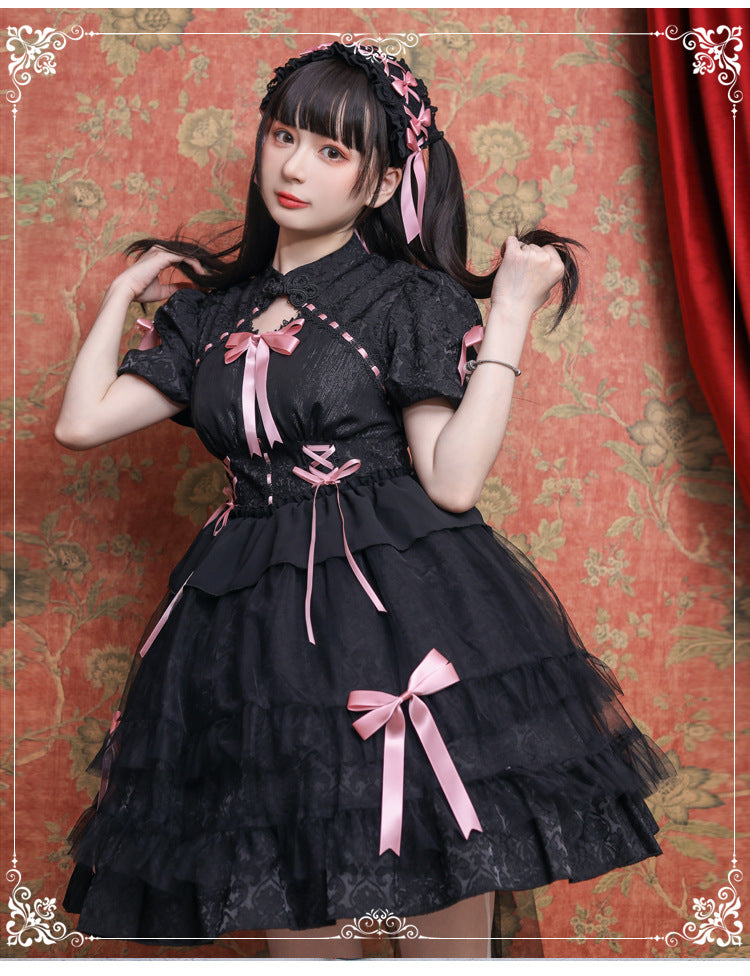 Kawaii Lolita OP Dress Summer Dress Short Sleeve
