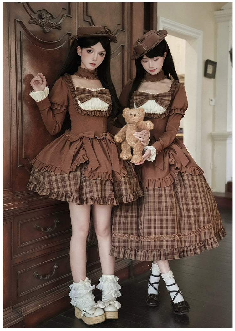 With PUJI - Oak Hymn - Classic Lolita Plaid OP Suit, Side Zipper 43924:791246