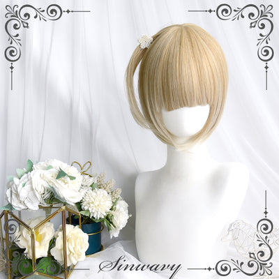 Sinwavy~Pandora's Box~Lolita Short Wig with Cute Double Ponytails milkshake color - short wig  