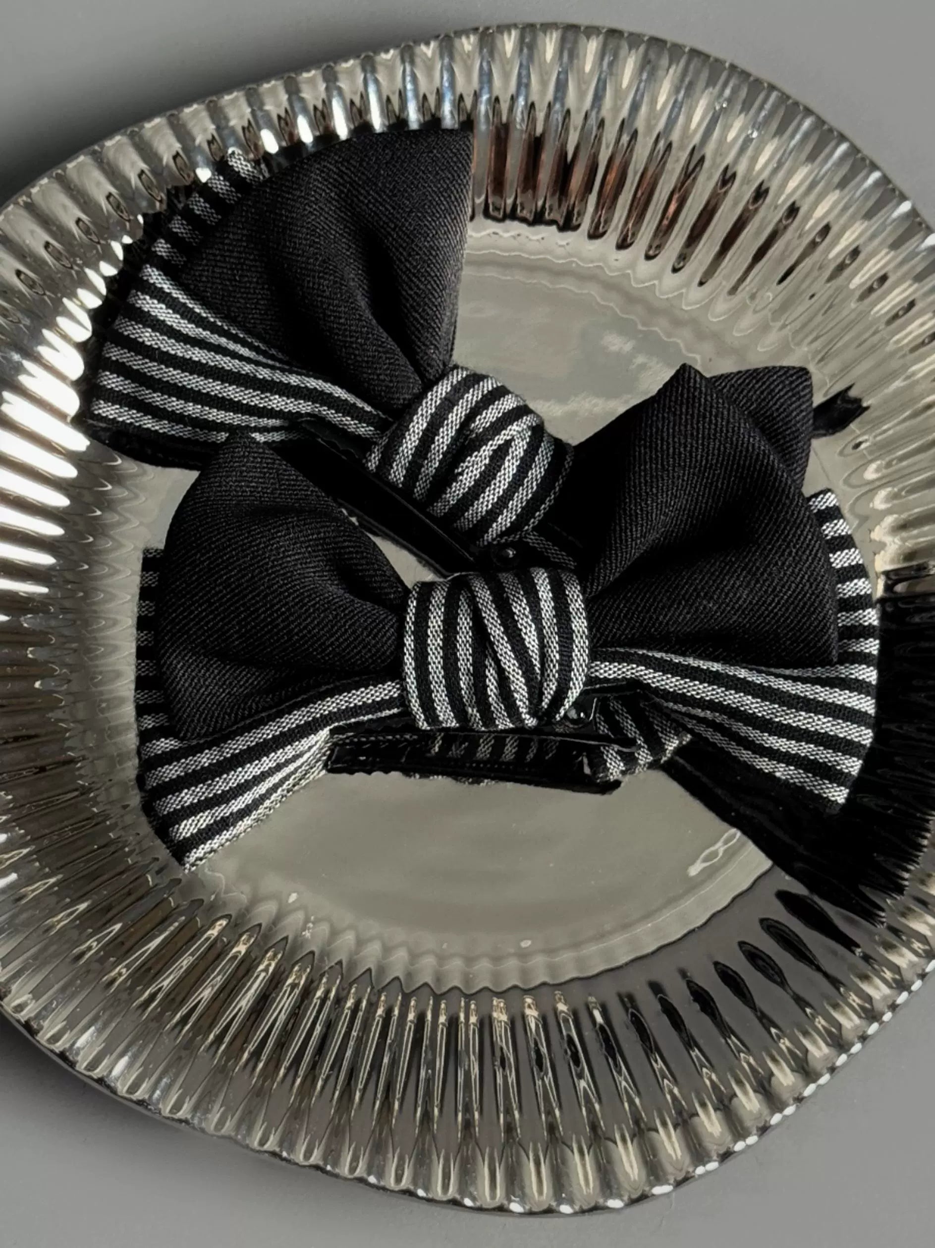 Alice Girl - Lolita Potion - Gothic Lolita Witch Hat and Striped Side Clips Black clip only