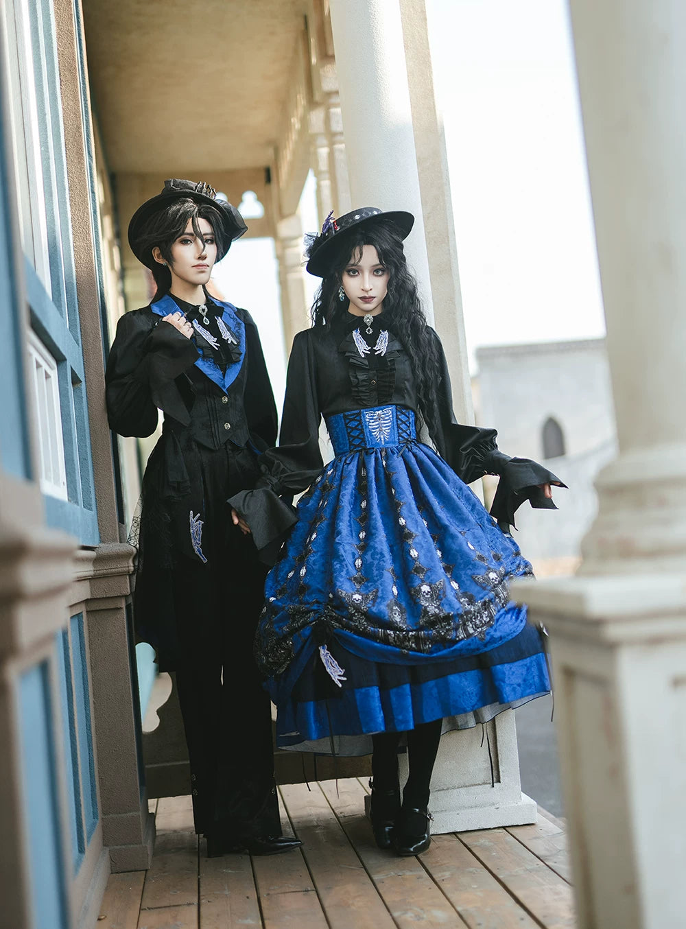 Moonnight Return - Gothic Lolita Long Vest, Embroidered Collar 44582:813838