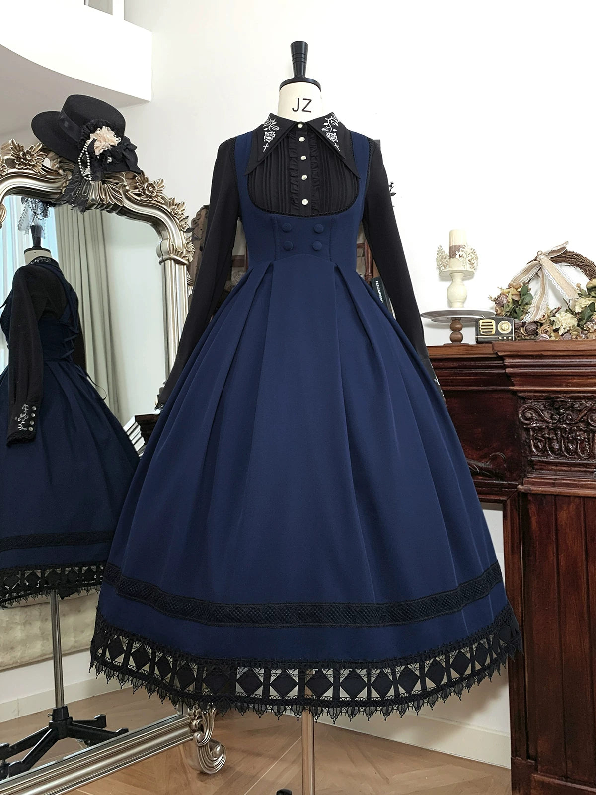 Serenade - Bust-Supporting Elegant Lolita JSK Dress, Three Length Styles 44419:807384