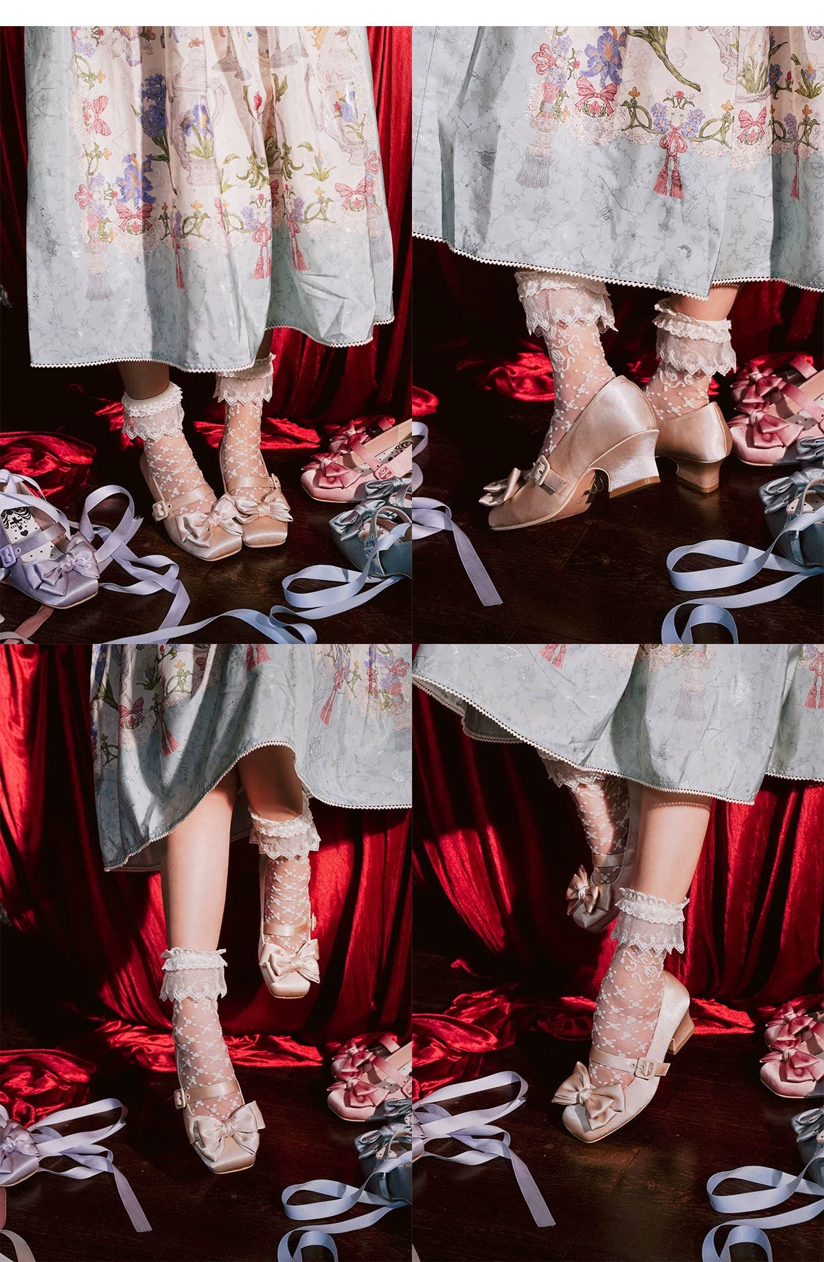 MODO - Sisi - Elegant Lolita Satin Shoes, Square Toe 43664:782524