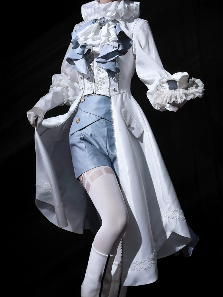 Forest Fluorescent Carps - Crumbling Skeleton - Ouji Lolita Vest Fishbone Embroidery Prince Pants Suits