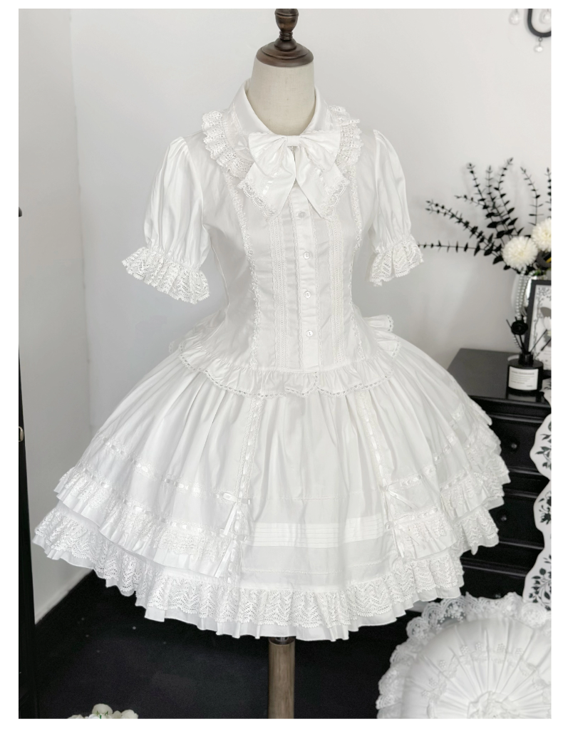 AerialCat - Praying Snowfall - Old School Lolita Skirt Suit Cape Princess Sleeve Shirt 39180:615636