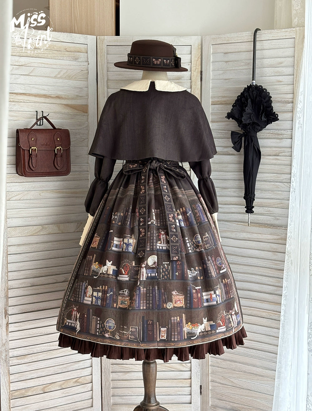 Miss Point - German Bookshelf - Classic Lolita OP Dress & Detachble Cape 44023:792371