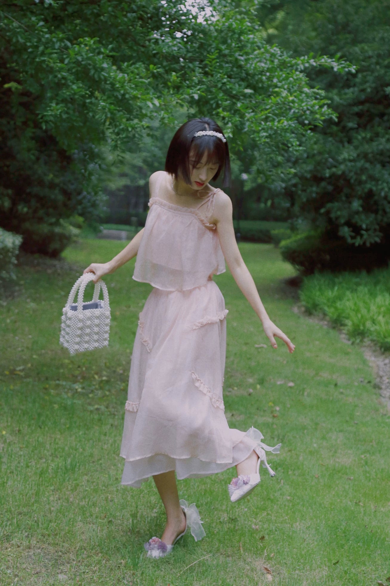 Sky Rabbit - Hanami Season - Wedding Lolita Heel Shoes with Floral Decoration