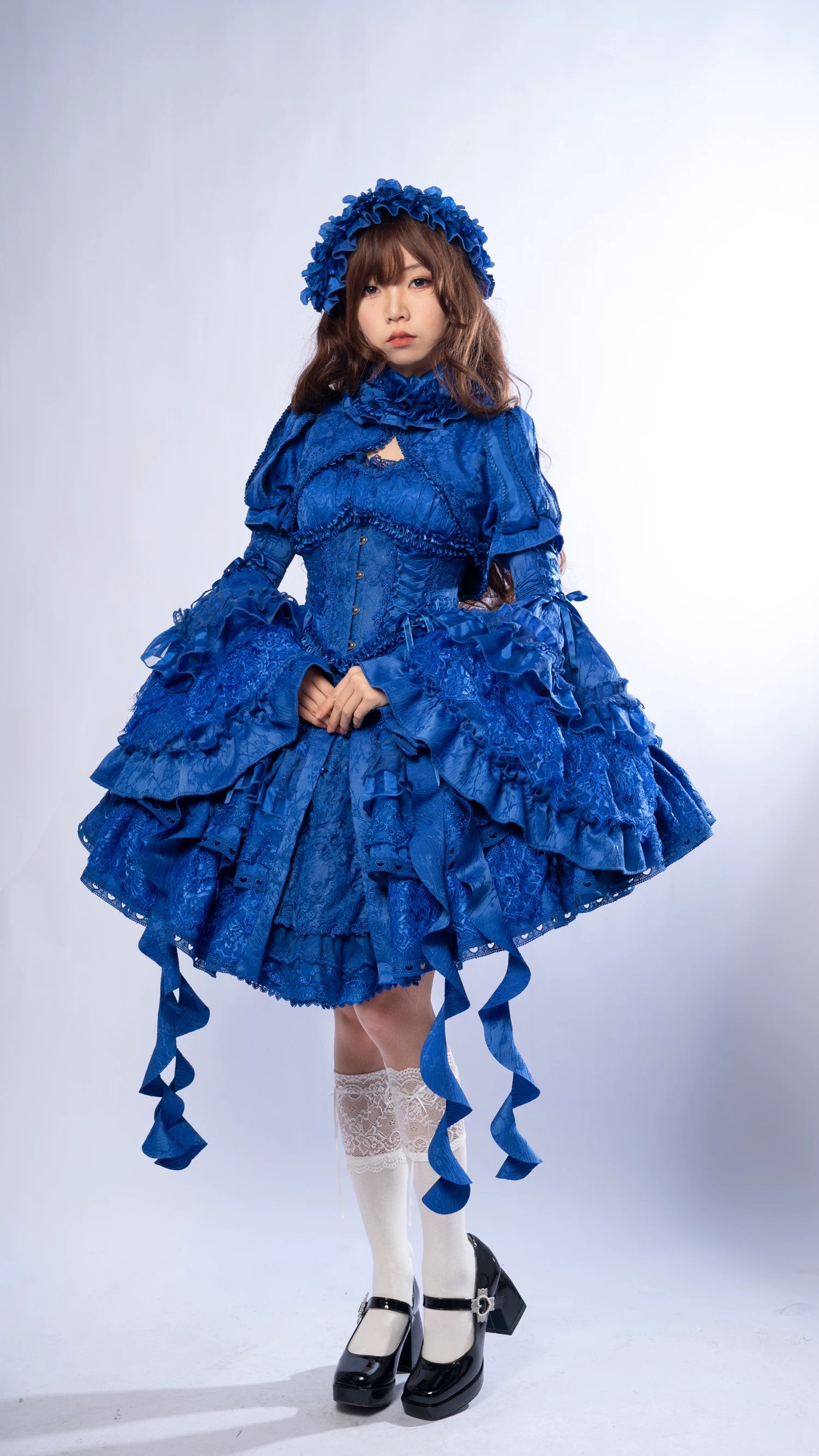 Caliburn - Gothic Lolita JSK Dress, Bolero Set with Detachable Sleeves
