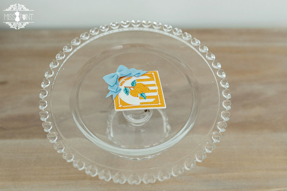 Miss Point - Daisy Lemon - Kawaii Lolita Lemon and Flowers Accessory loquat embroidery two fuctions brooch
