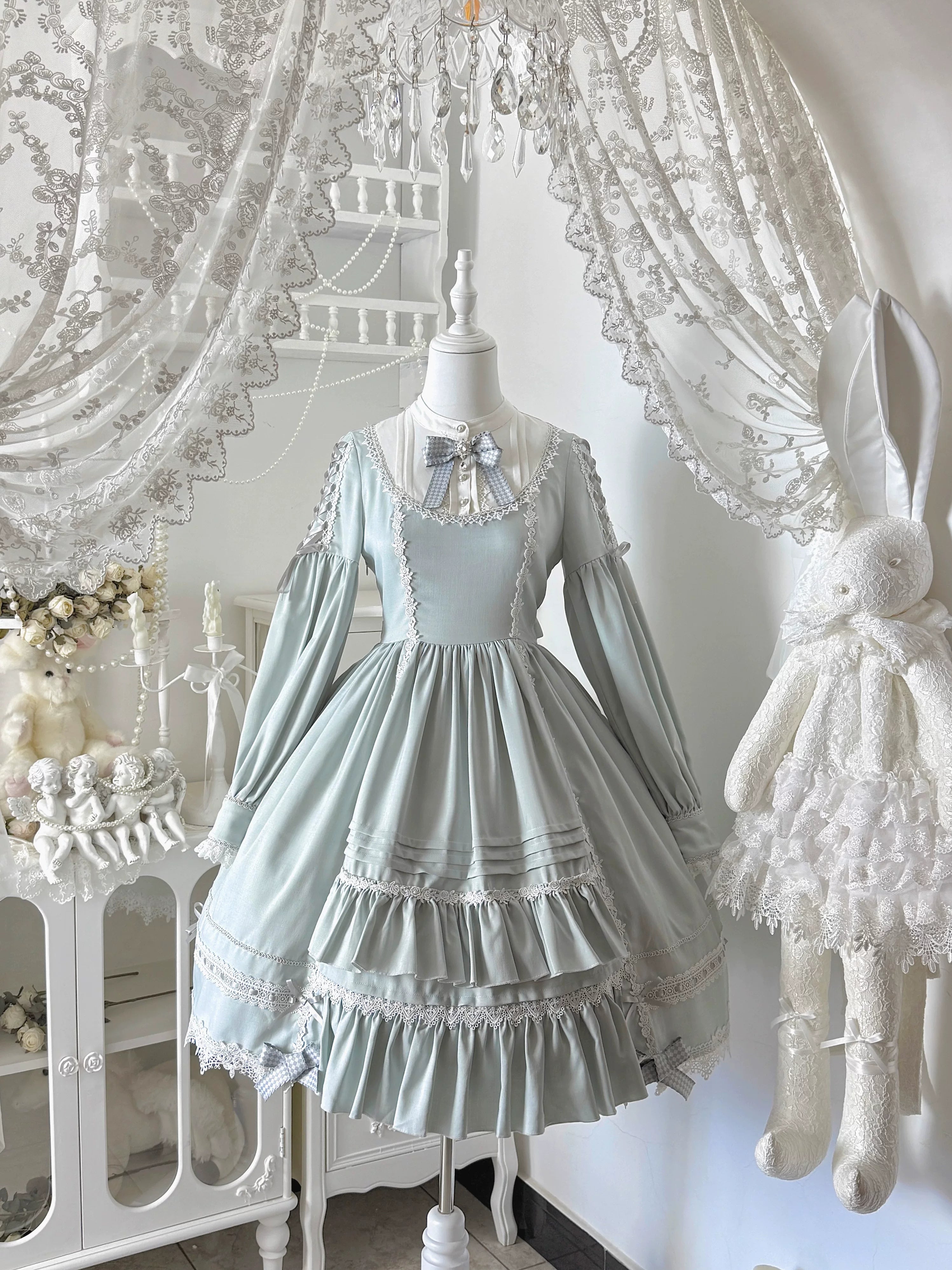 Ningyo Night - Old School Lolita OP Dress, Peter Pan Collar Cape (L M S XL) 44635:816658