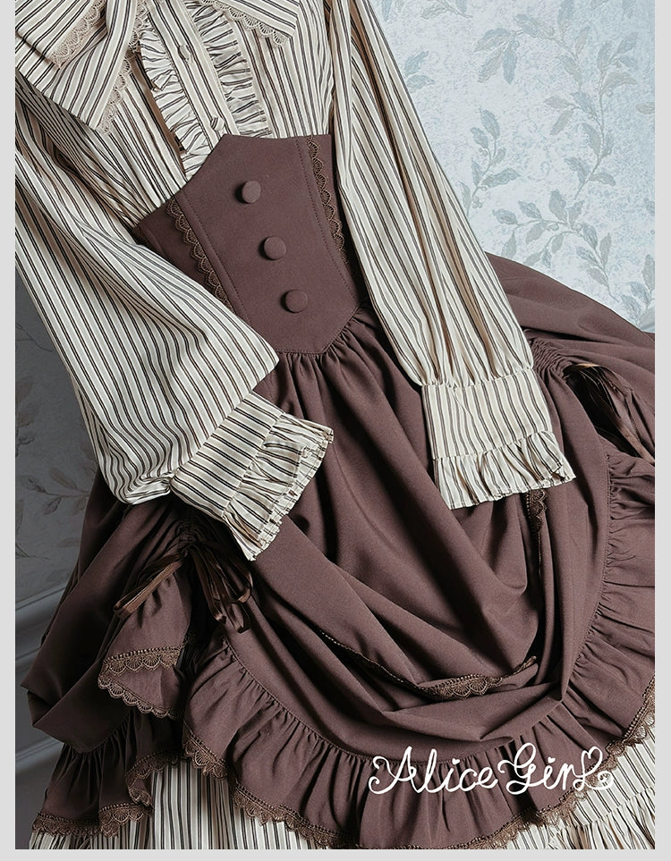Alice Girl - Duke of Victoria - Classic Lolita Striped Blouse 44093:795210