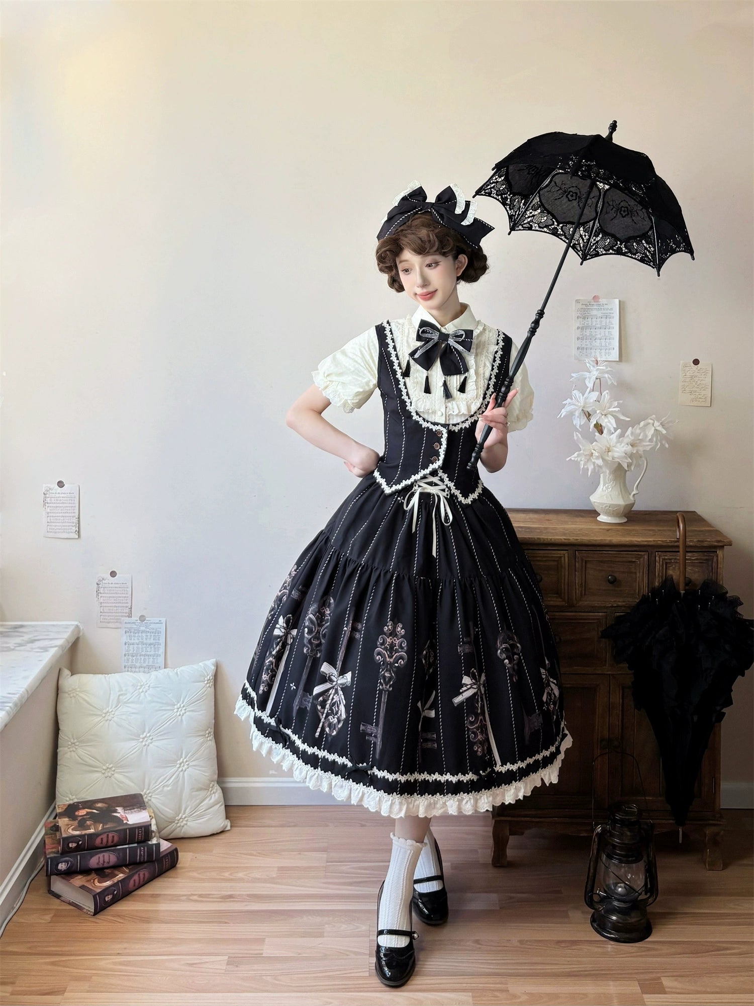 Uncle's Workshop - Secret Key - Classic Lolita Dress Suit, Key Print 43925:790942