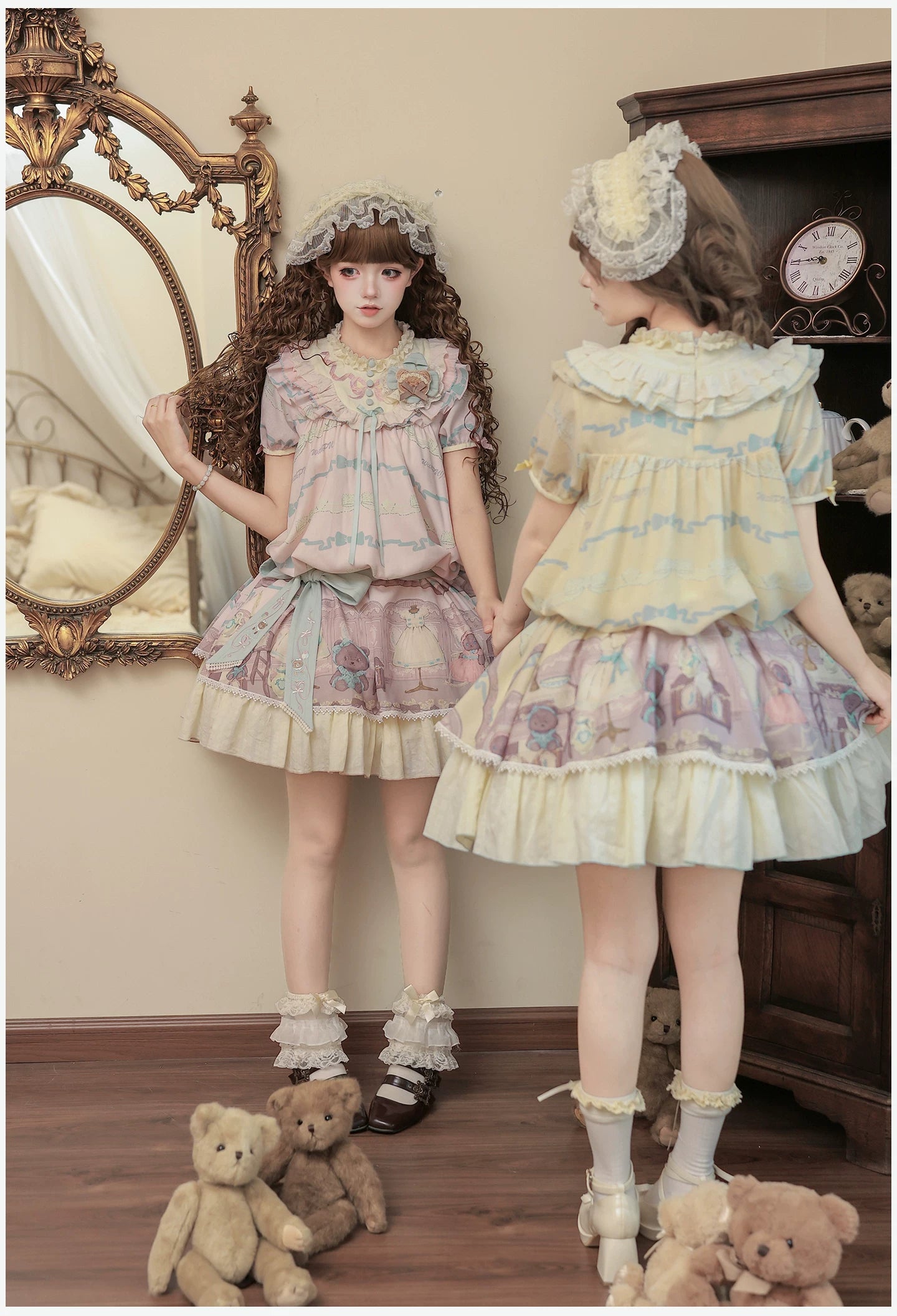Brown Dollhouse SP - Kawaii Lolita Dollhouse Printed OP Dress with Embroidery 45551:855787