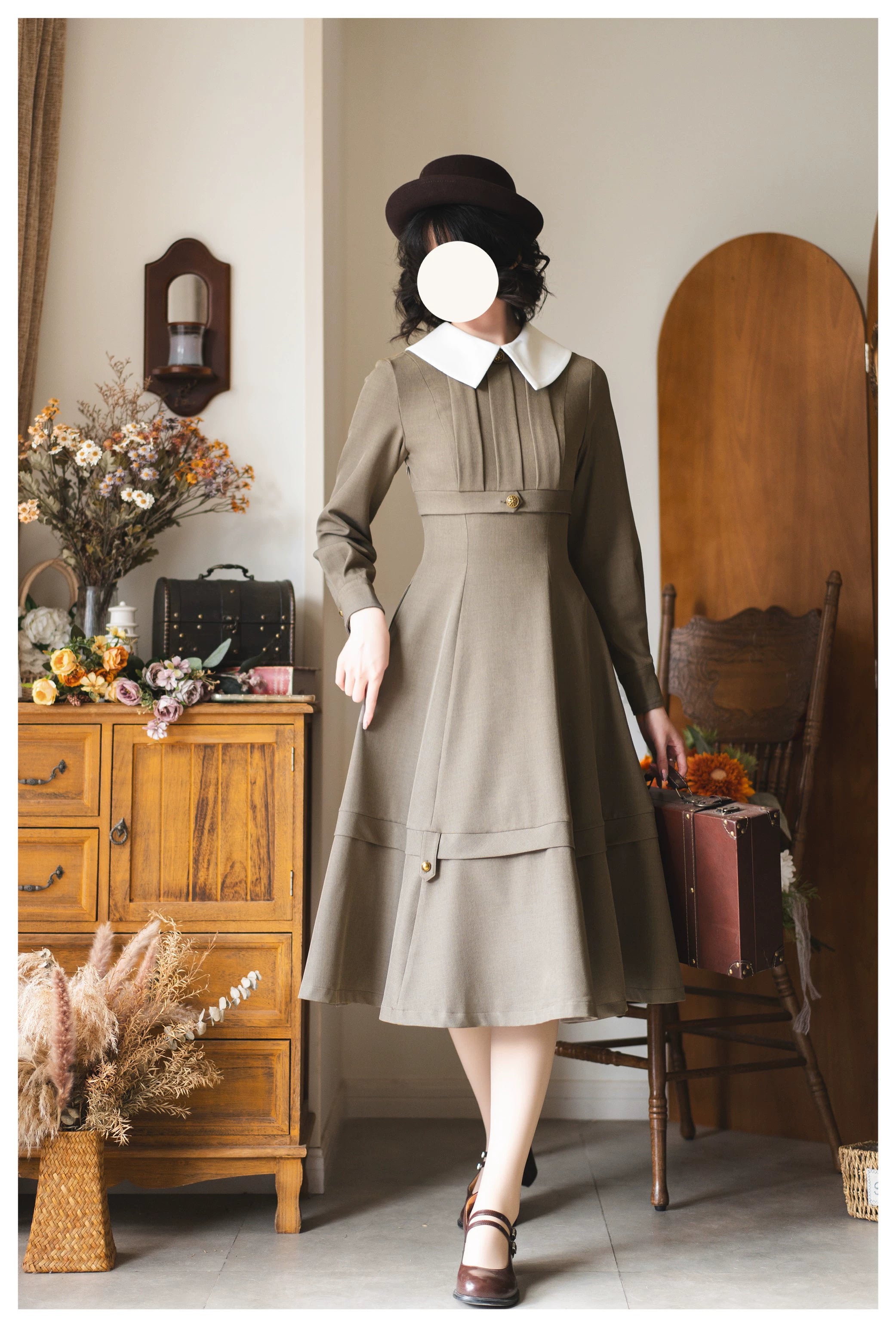 Forest Wardrobe - Forest Antique Box - Classic Lolita OP Dress with Detachable Short Cape