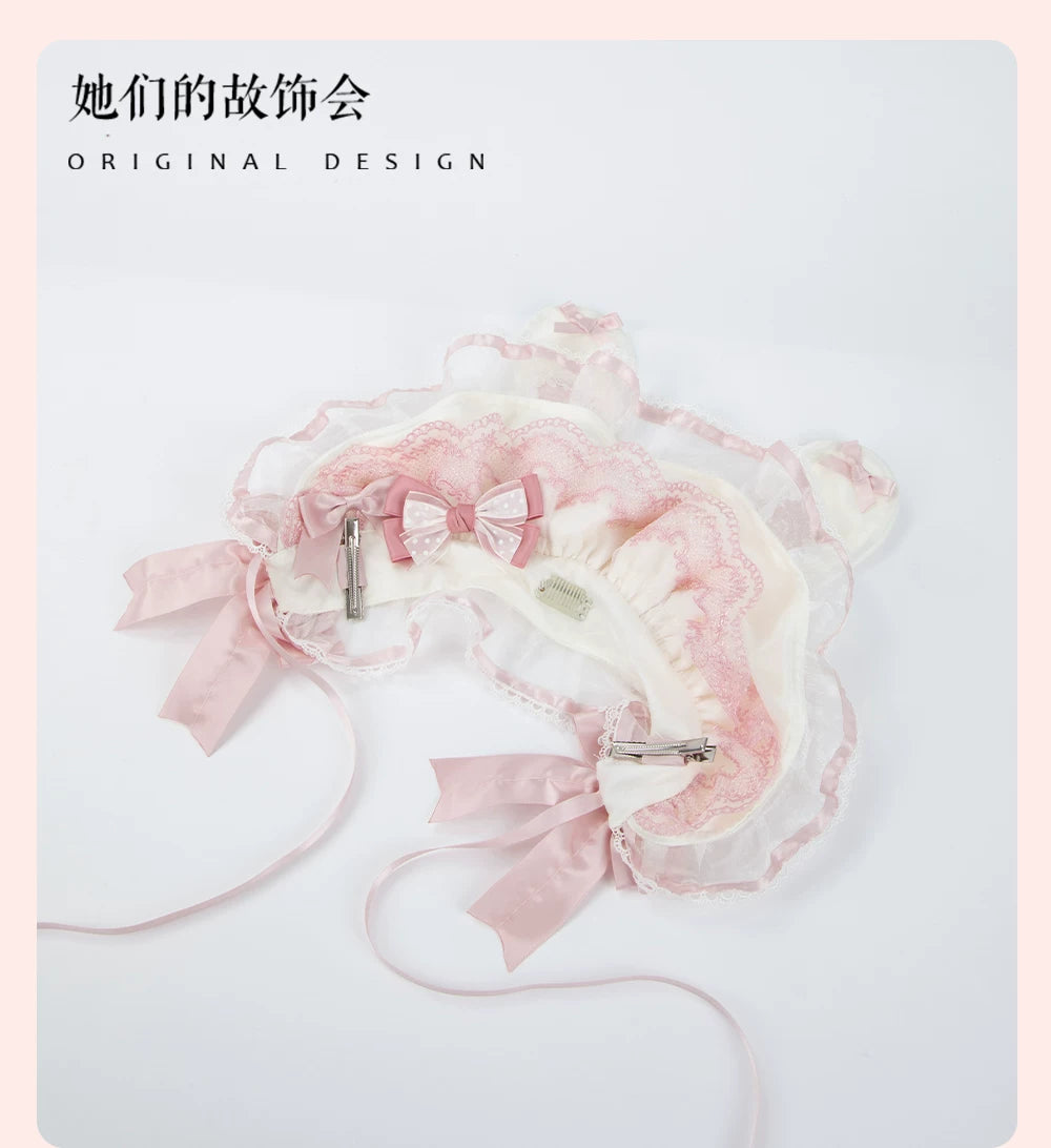 Sweet Lolita Headdress Set, Detachable Bunny Ears 44457:809118