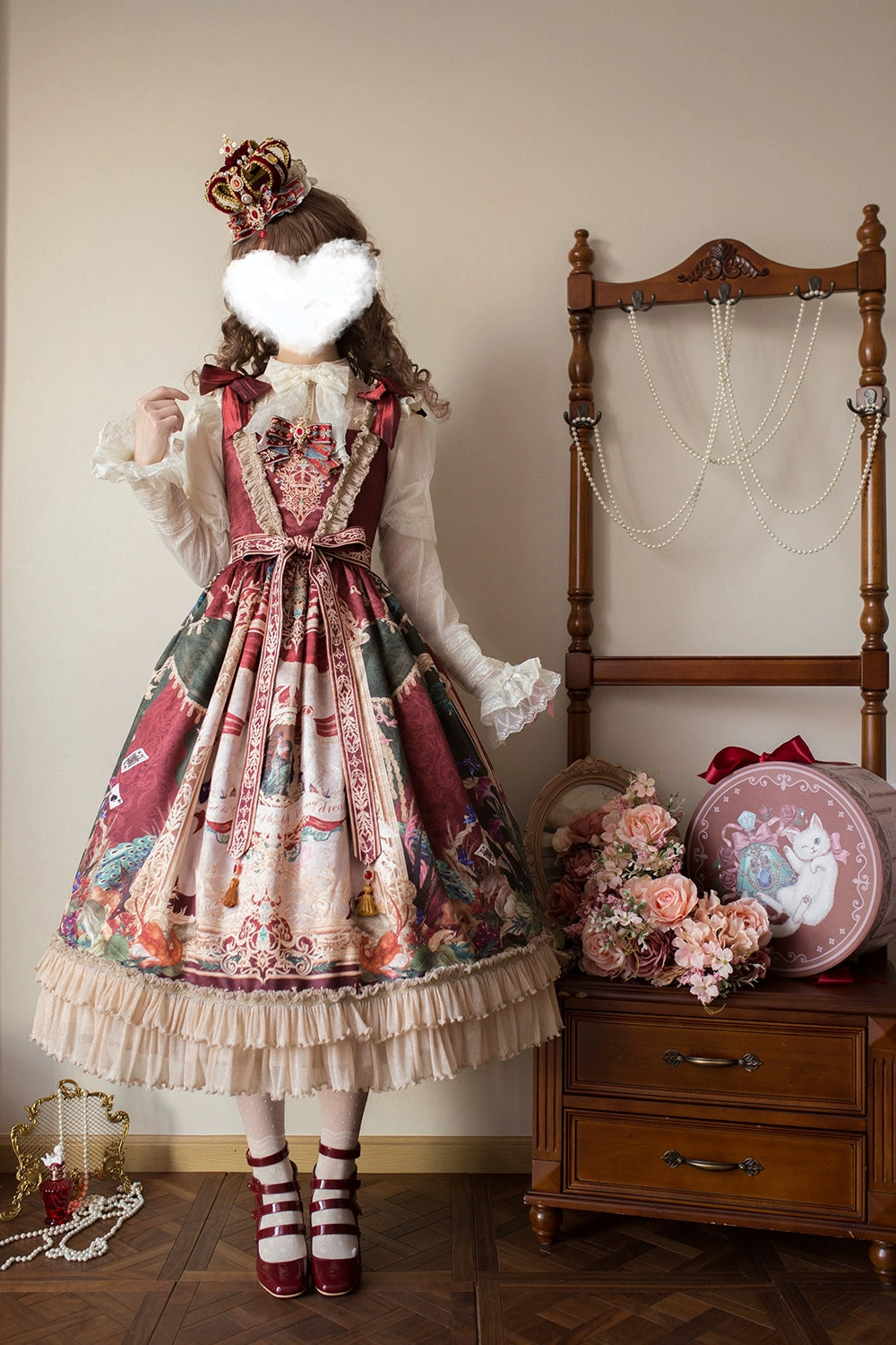 Miss Point~Kaleidoscope~Retro Lolita Dress Oil Painting Print JSK Dress Customized 35394:488250