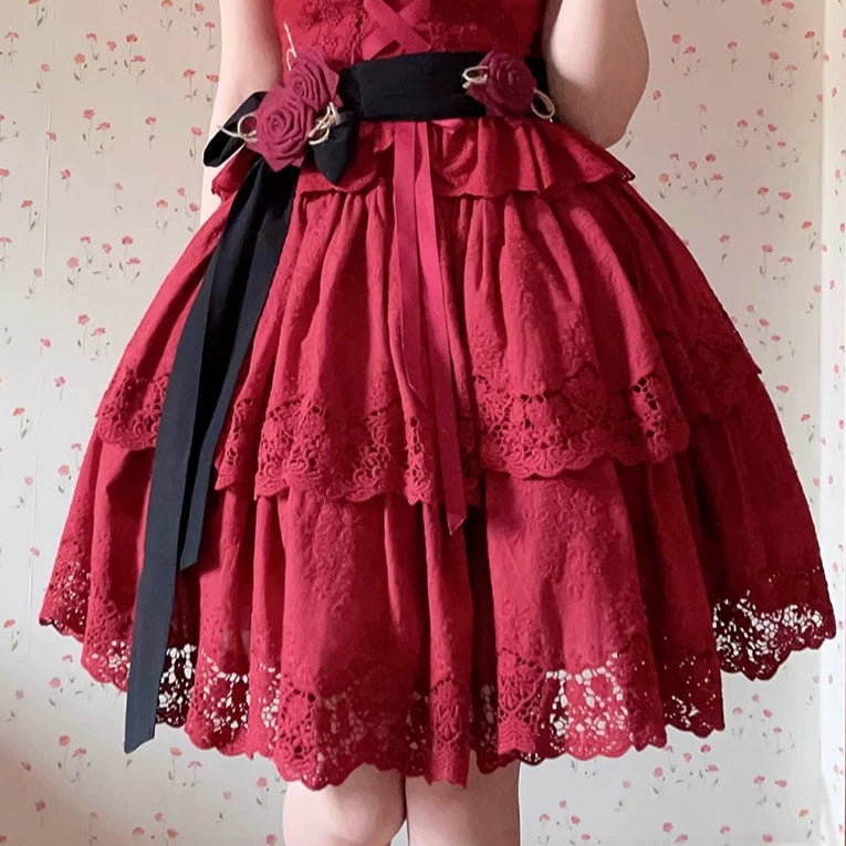 Miss Point~Forest Waltz~Classic Lolita Tiered Skirt Multi-layer Embroidered SK (L M S) 40192:651382