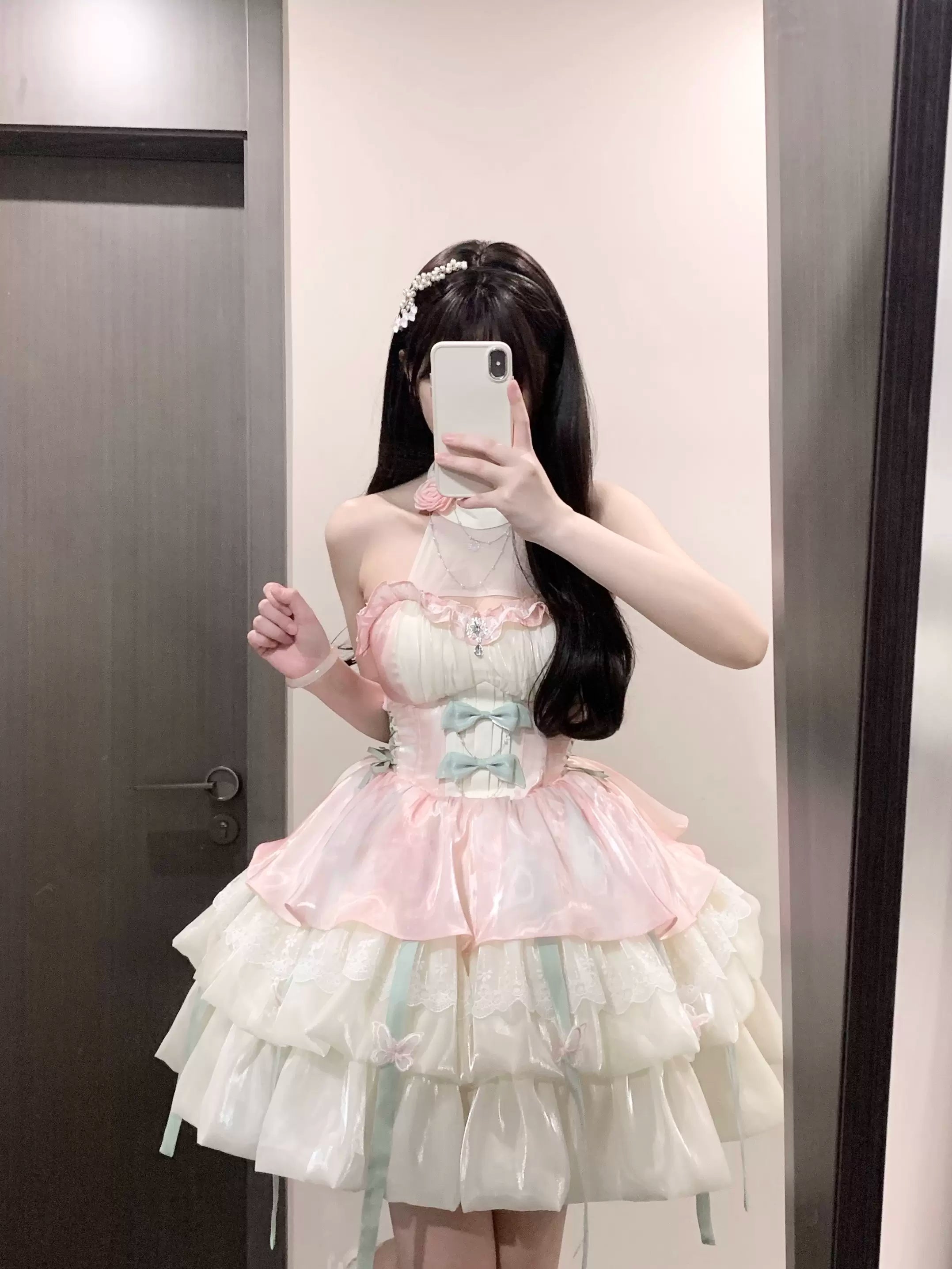 Platycodon House~Love Goddess~Elegant Lolita Dress Halter Puff Princess JSK Dress (L M S XL XS) 34808:569288