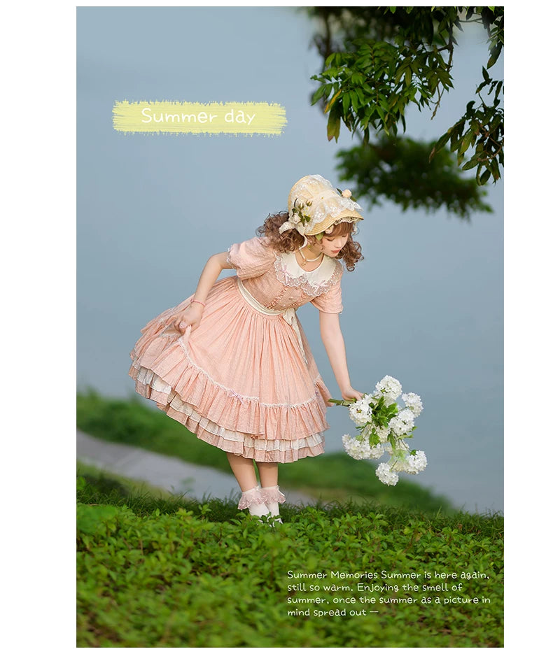 Afternoon Tea - Classic Lolita OP Dress, Lace Peter Pan Collar