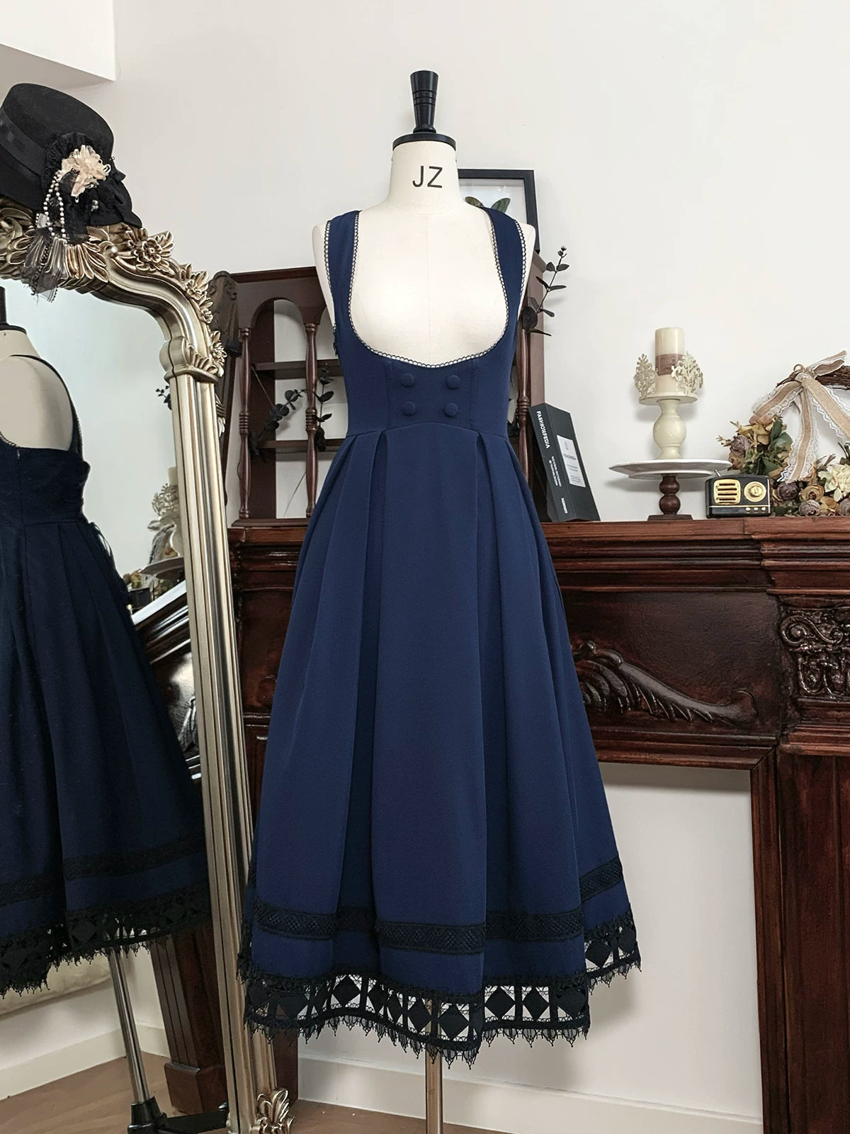 Serenade - Bust-Supporting Elegant Lolita JSK Dress, Three Length Styles 44419:807395