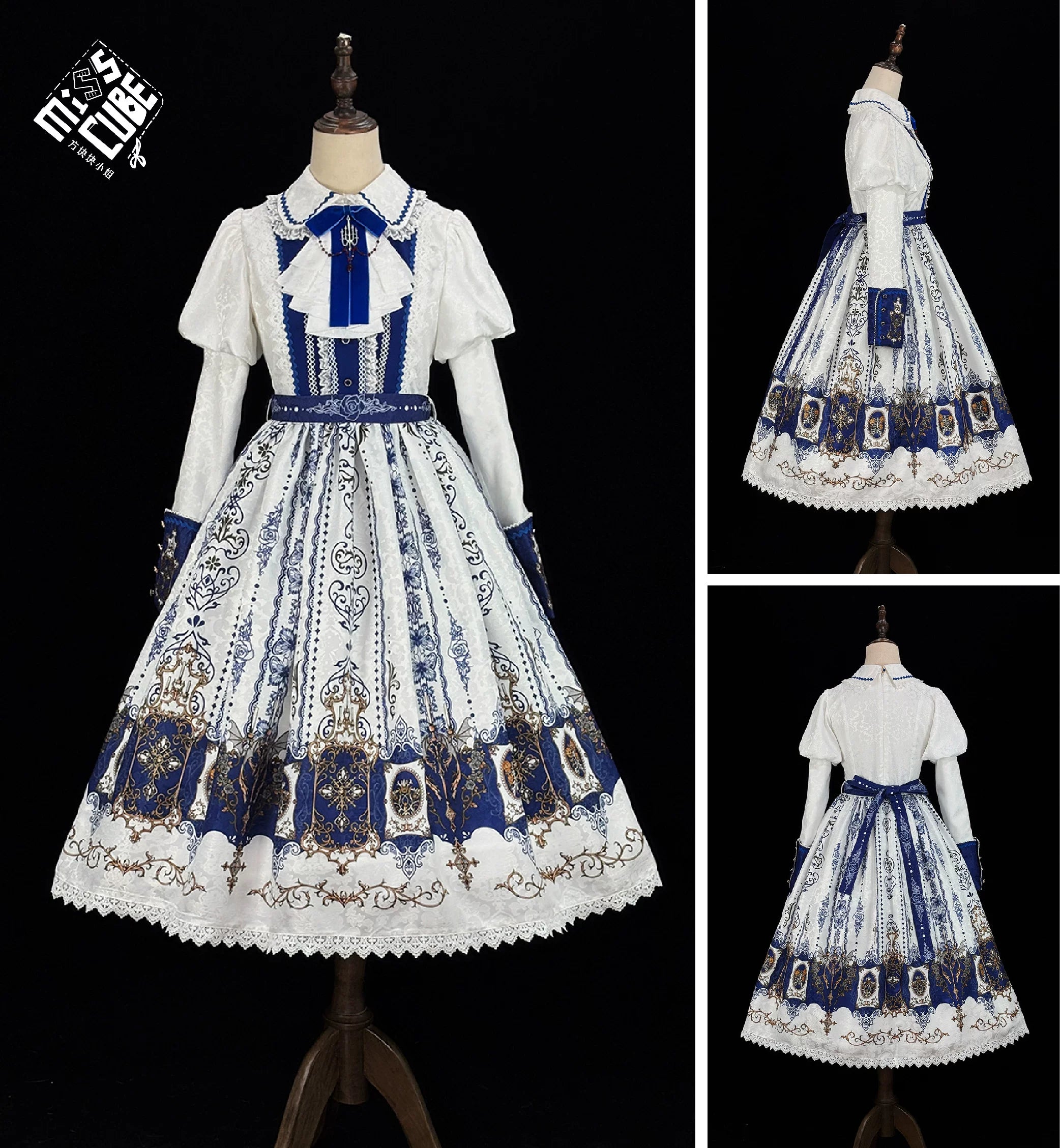 Blood Night Lantern - Jacquard Gothic Lolita Dress, Juliet Sleeve 44543:812273