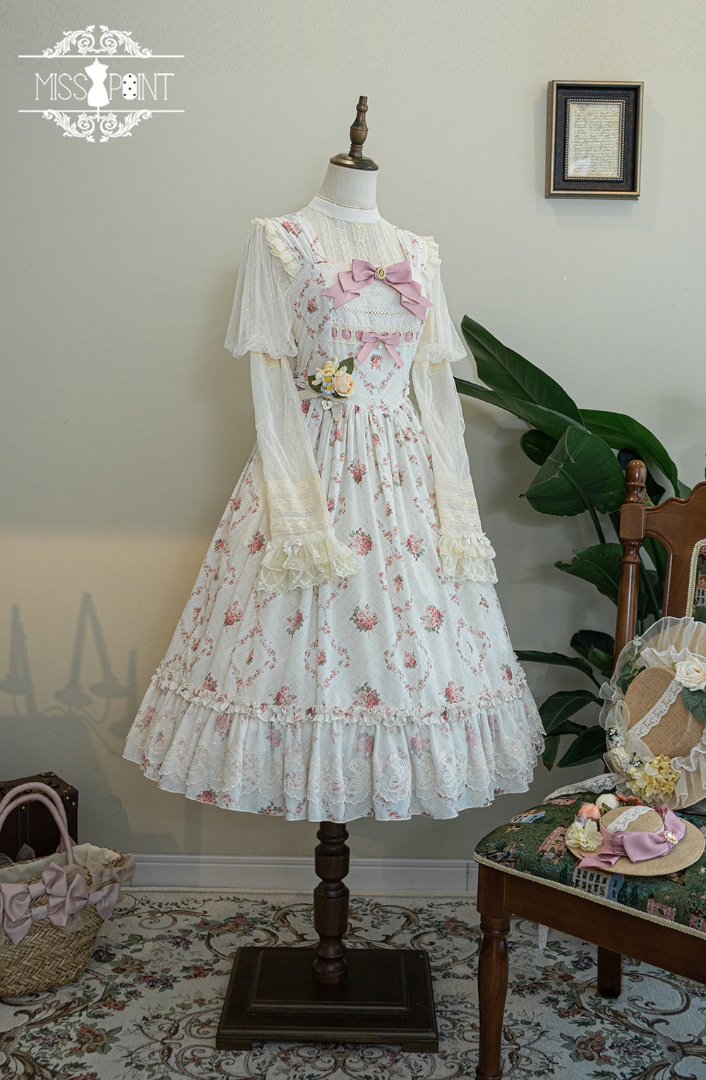 Miss Point~Customized Wood Rose 2.0 Elegant Vintage Jumper Dress 21392:302660