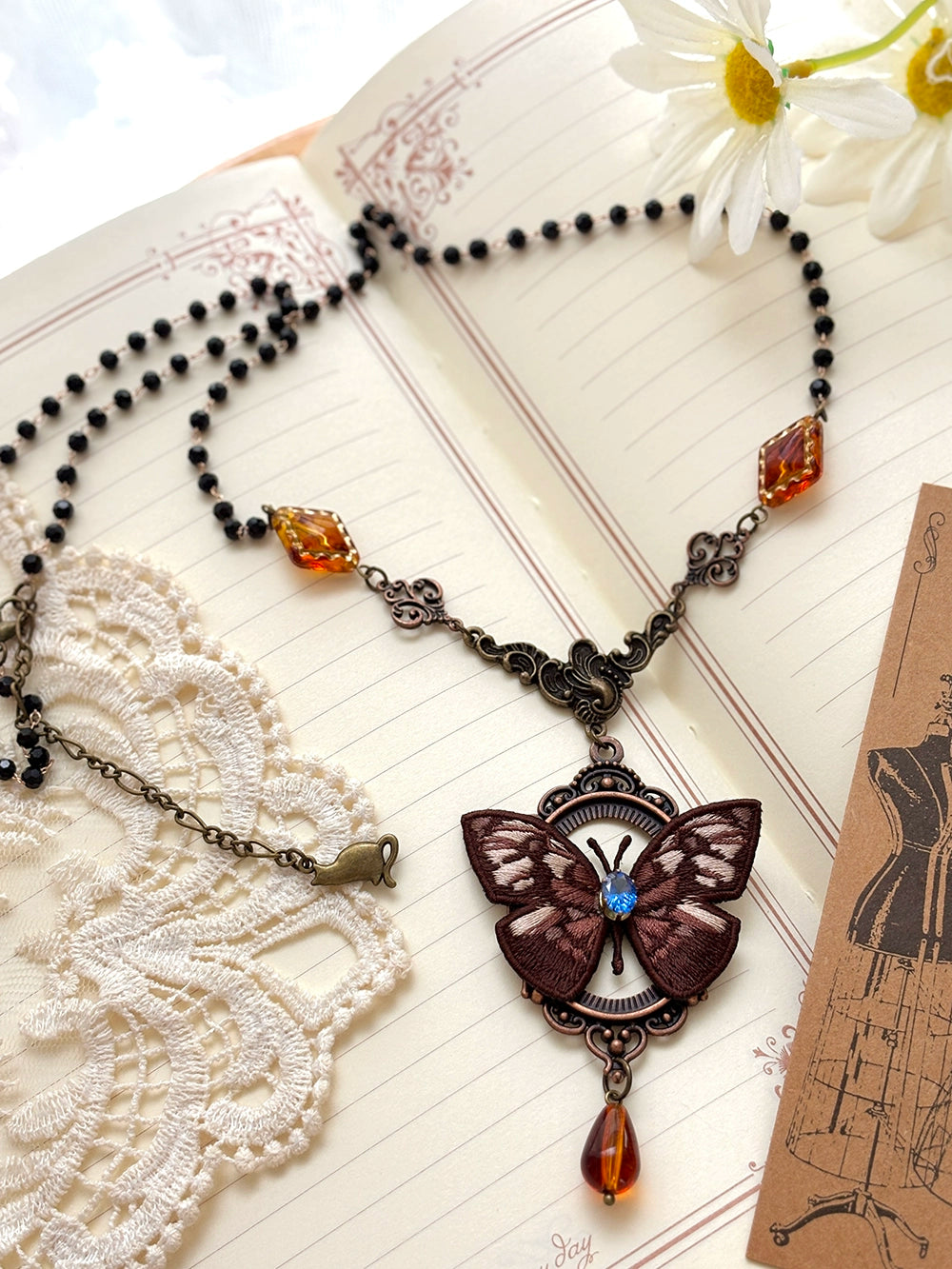 Miss Point - German Bookshelf - Classic Lolita Headdress, Socks, Necklace, Brooch (Necklace) 44024:792099