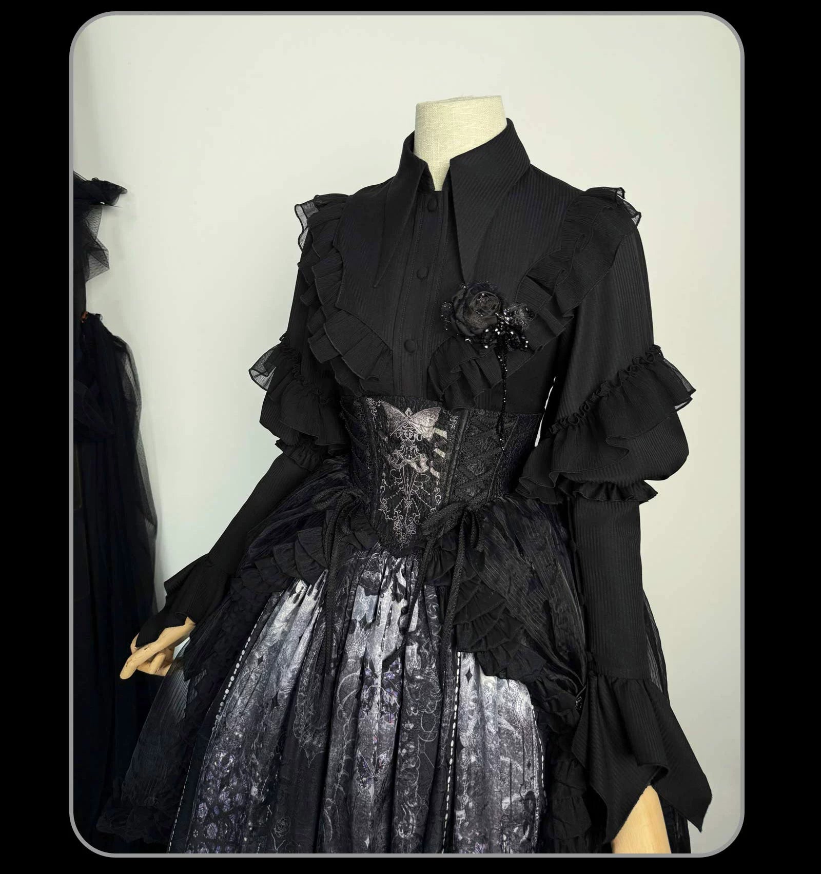 Bone-Eroded Butterfly - Gothic Lolita JSK & SK Set 44051:793310