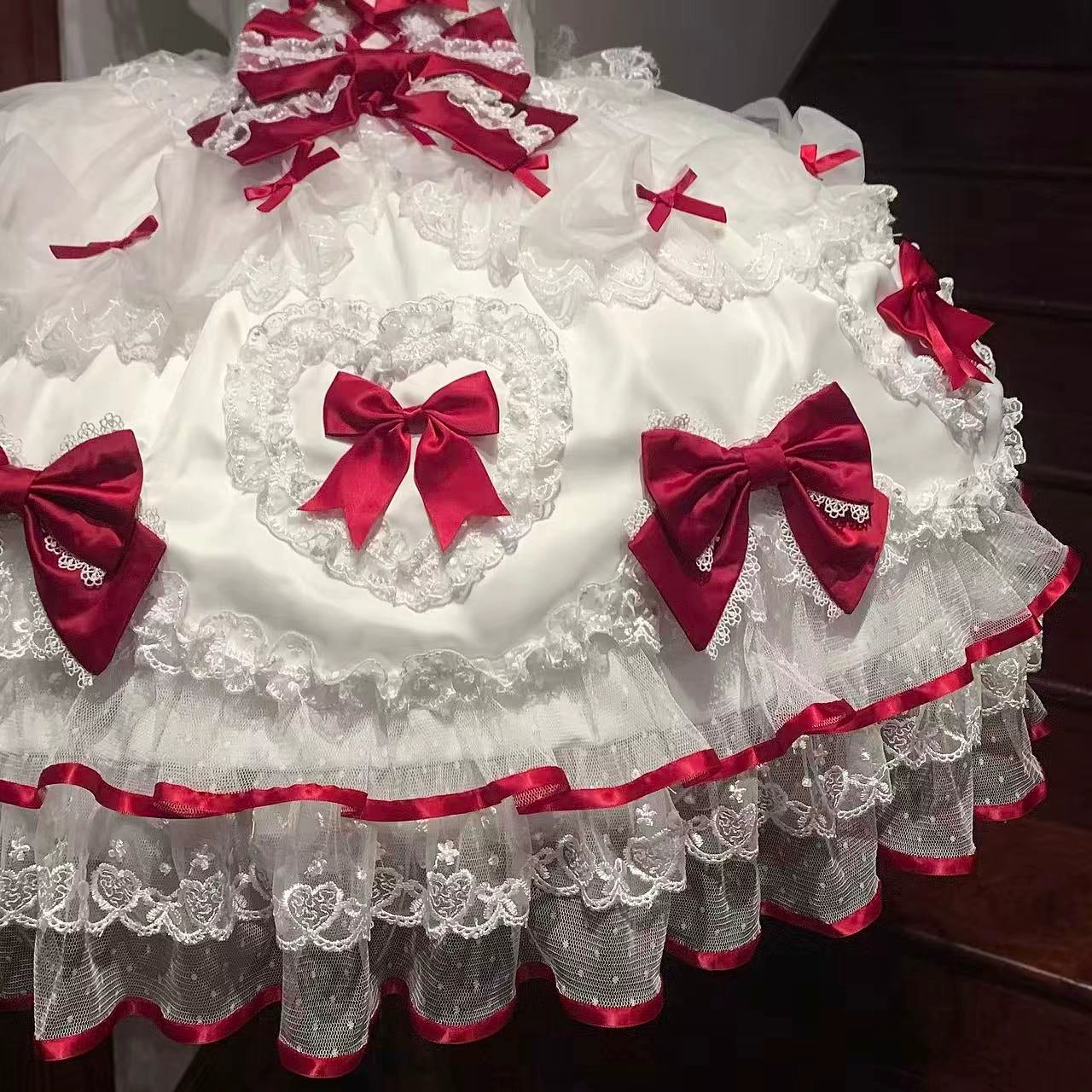 Sugar Girl - Velvet Sweetheart - Doll-like Sweet Lolita Jumper Dress, Bow Accents 44021:792738