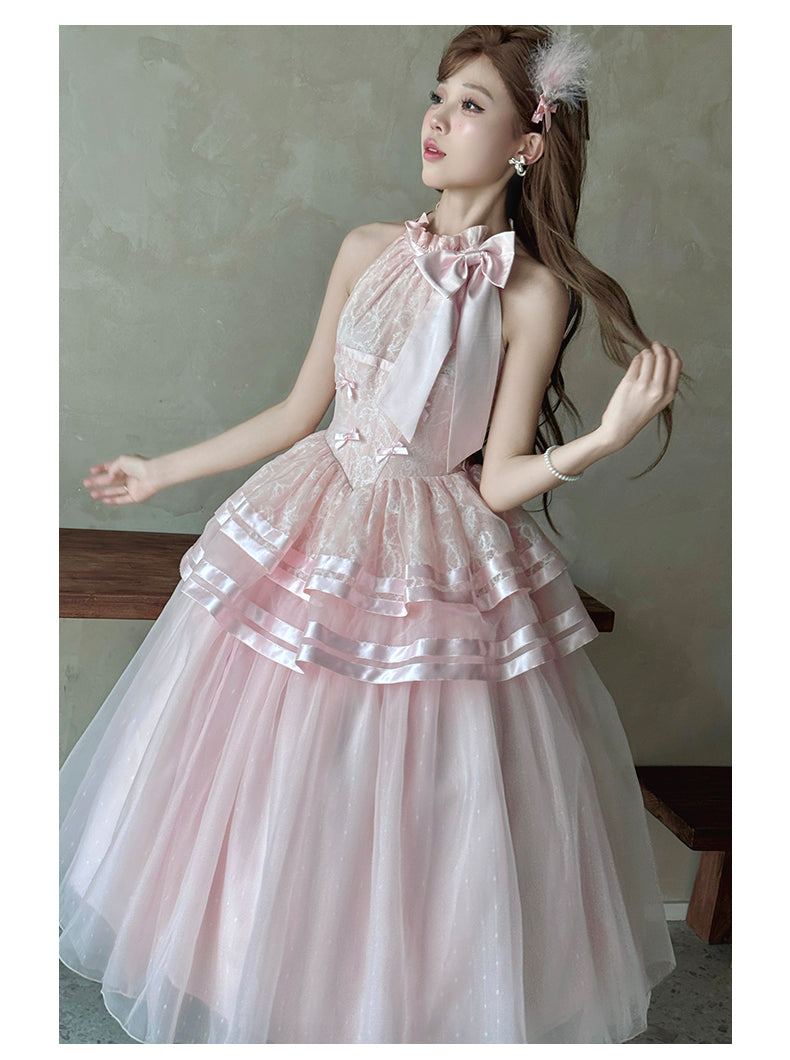 Urtto - Moonlight Dance - Elegant Lolita Halter-neck JSK Dress in Ballet Style