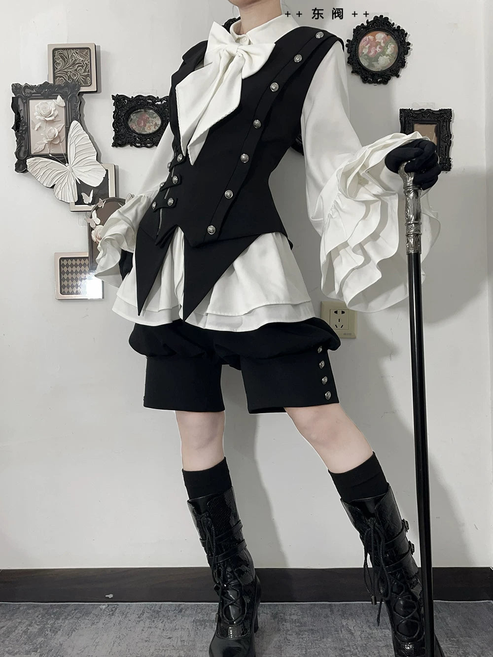 Ashes - Vintage Ouji Lolita Blouse and Shorts Set 45309:843405