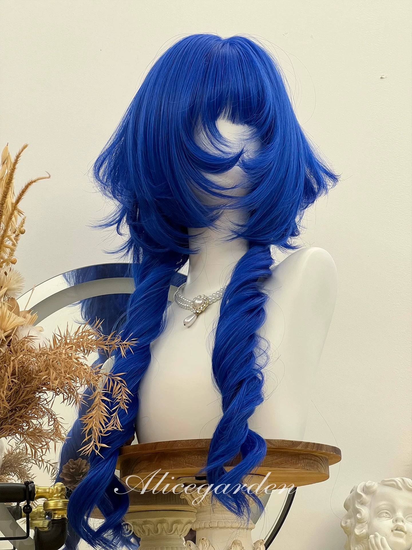 Blue Gothic Lolita Wig, Layered Curly Style 45532:851795