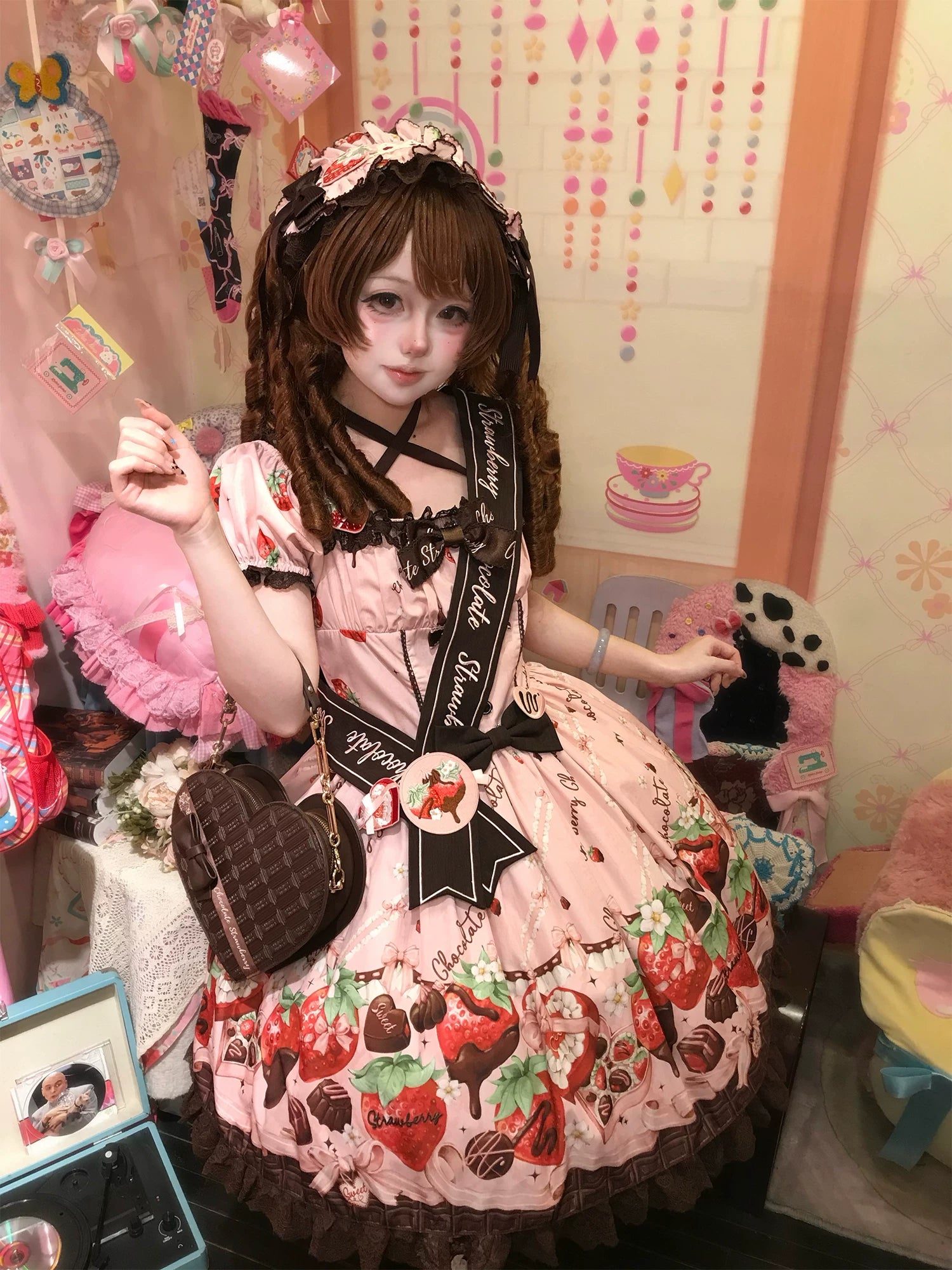 Strawberry Chocolate Lovers - Sweet Lolita Embroidered Printed Accessory 45215:840695