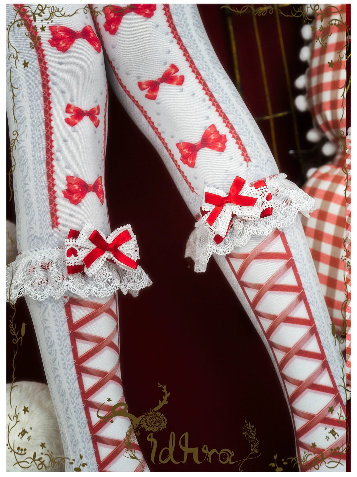 Yidhra~Christmas Lolita Pantyhose with Calf Lace Decoration 41496:702376