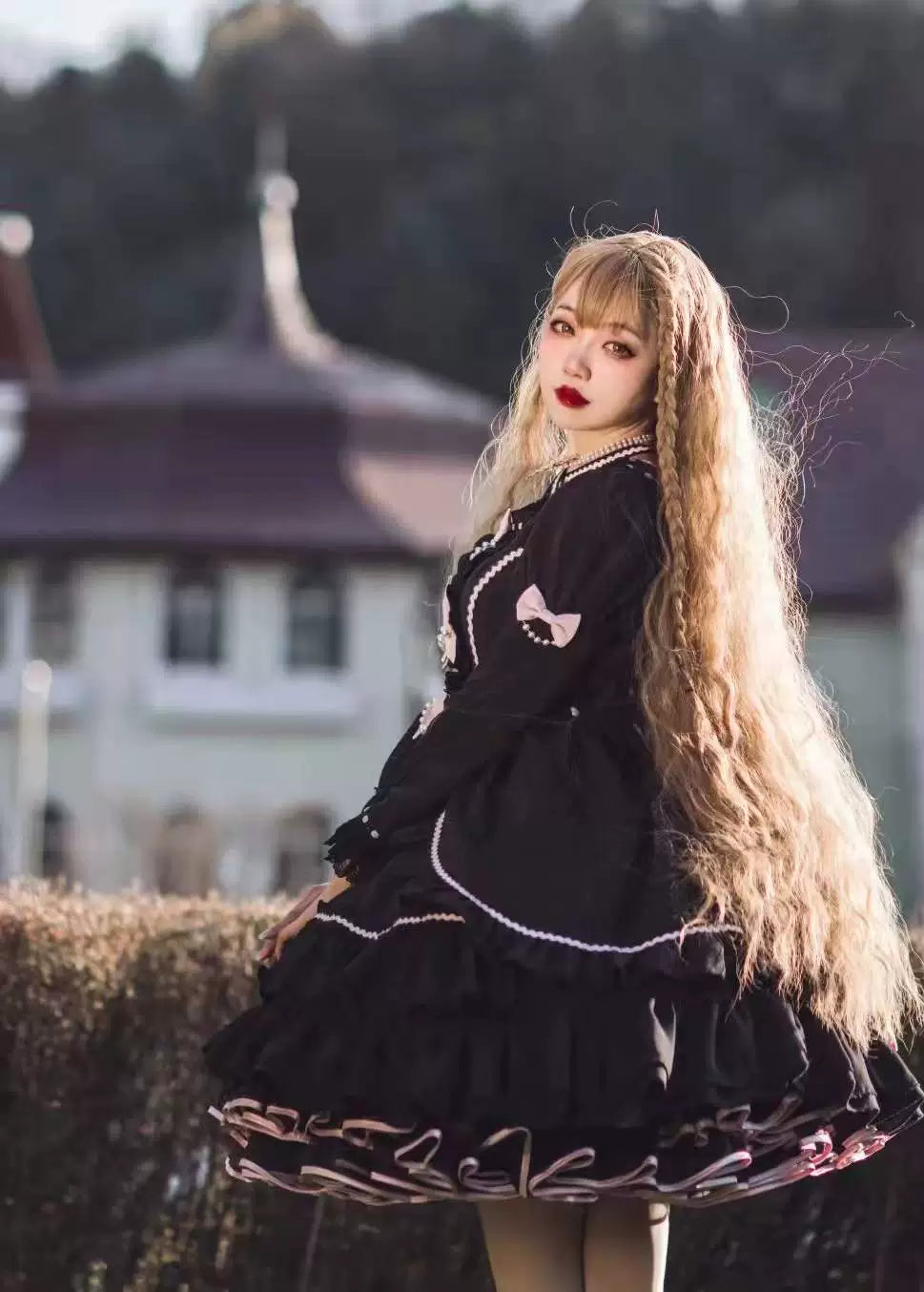 (BFM)Catlow Rabbit~Black Lolita Doll OP/JSK with Adjustable Elasticity 33540:431820