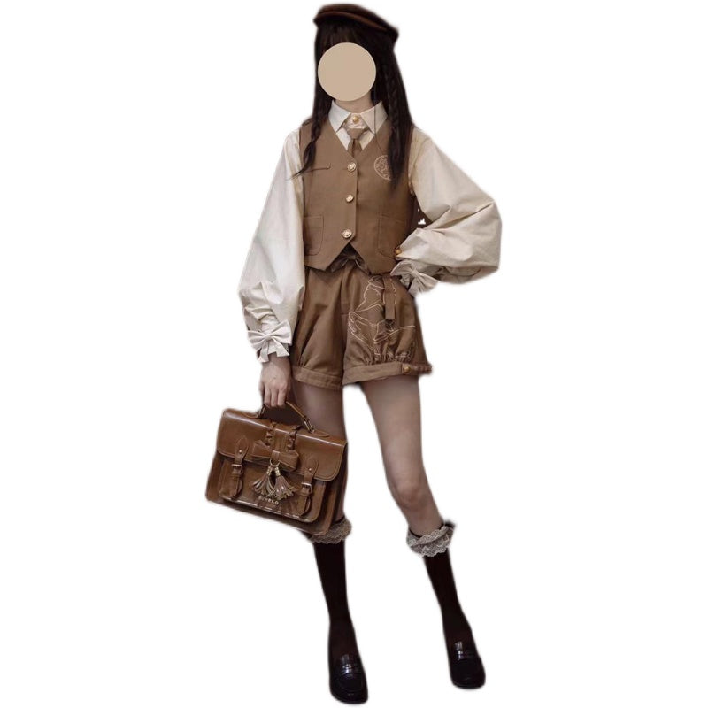 Piggy Bun - Famous Detective Goose - Ouji Lolita Shorts Set
