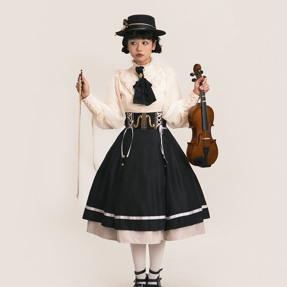 Miss Point~Golden Movement~Elegant Lolita Fishbone Skirt Customized 32242:381286