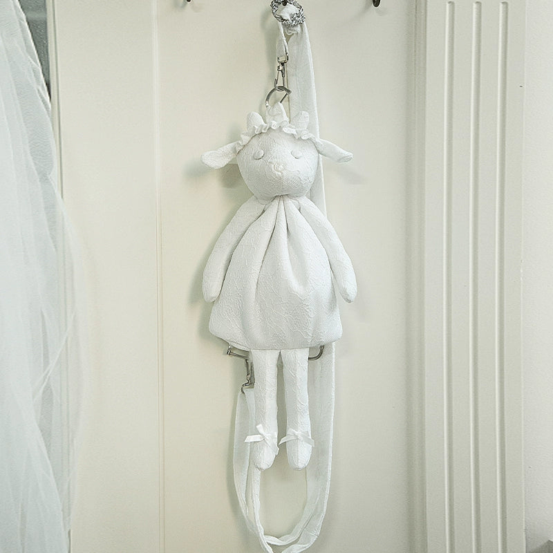 With PUJI - Puppet Box - Kawaii Lolita Bag Lamb Kitten Detachable Bag Dress Hat White Lamb Yuki Bag + Straps Only