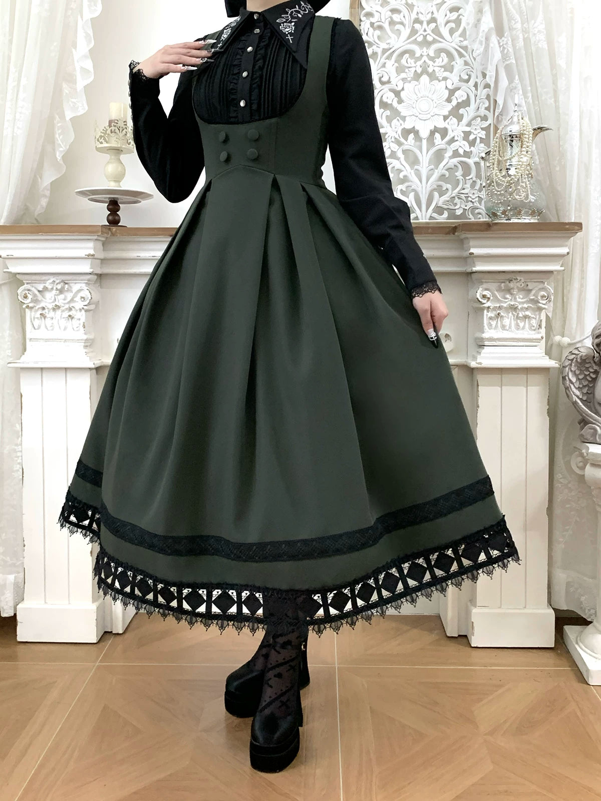Serenade - Bust-Supporting Elegant Lolita JSK Dress, Three Length Styles