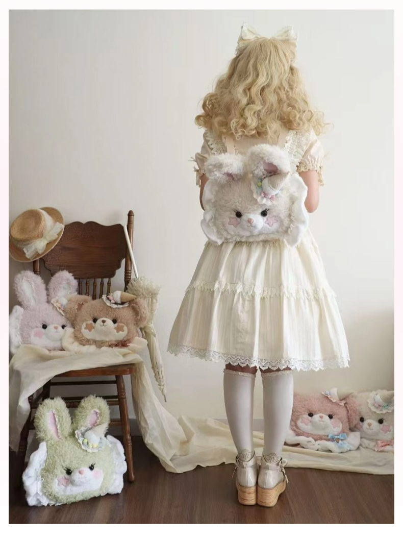 Cavernose - Sugar Star Bunny & Bear - Kawaii Lolita Bear & Bunny Plush Bag