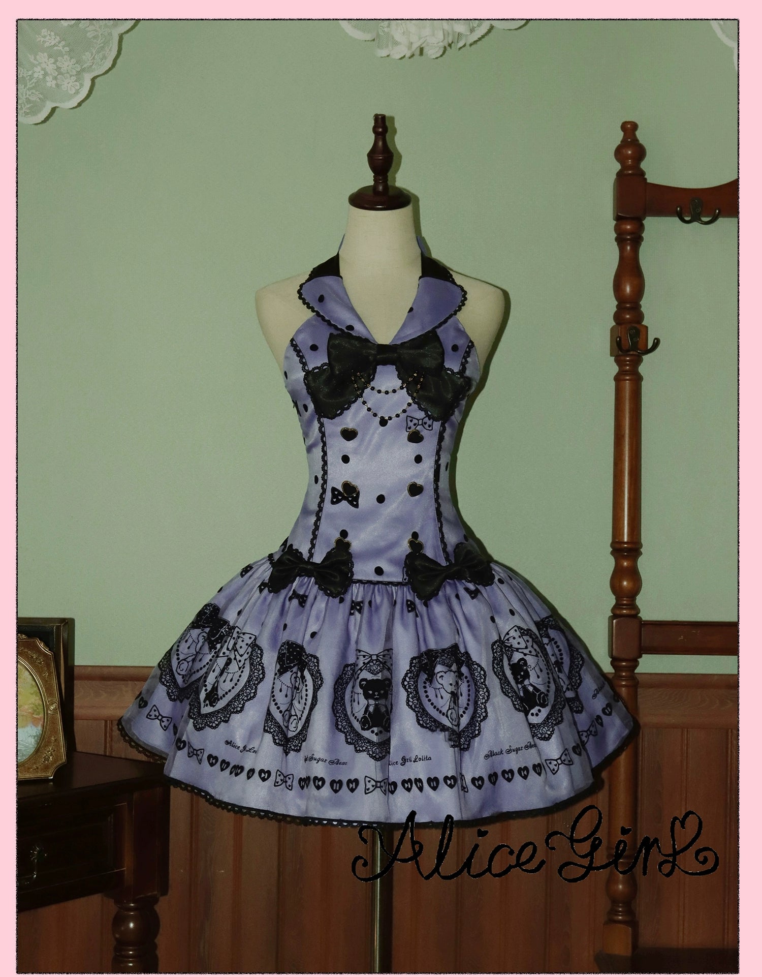 Alice Girl - Brown Sugar Bear - Printed Sweet Lolita Dress, Multiple Styles (L M S XL XS) 43697:783316
