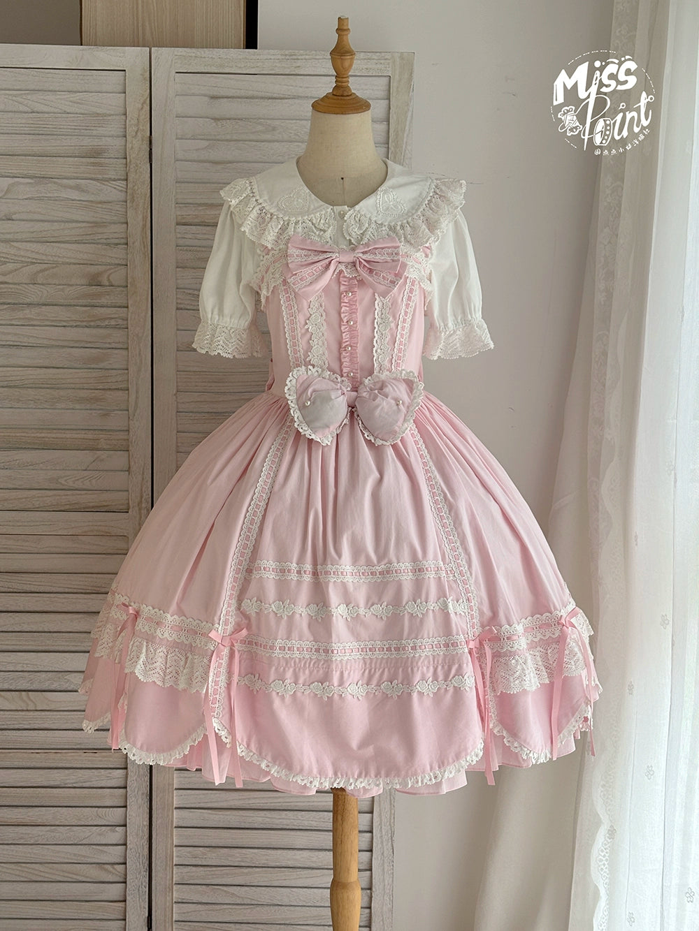 Vintage Petal Rabbit - Cotton Old School Lolita JSK Dress With Petal-Shaped Hem (2XL L M S XL XS) 43136:769642