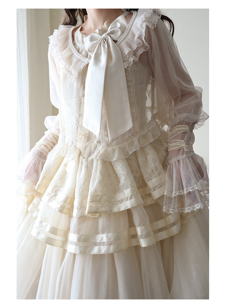 Urtto - Moonlight Dance - Elegant Lolita Halter-neck JSK Dress in Ballet Style 42588:746510