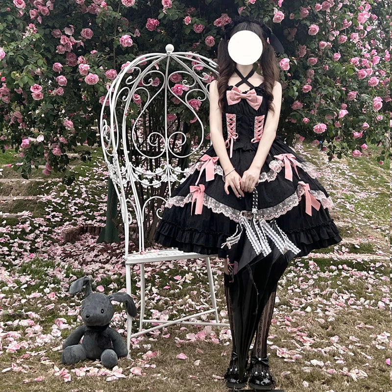 Miss Pearl - Halter Neck Sweet Lolita JSK Dress, Tiered Skirt