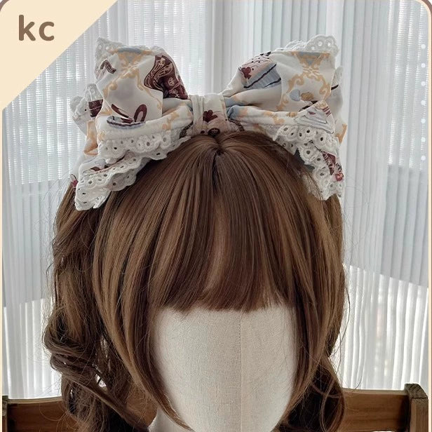 Sweet Dream Sheep - Alice Cat - Printed Kawaii Lolita Dress Blue KC Only (with built-in wire/free size choose M) S