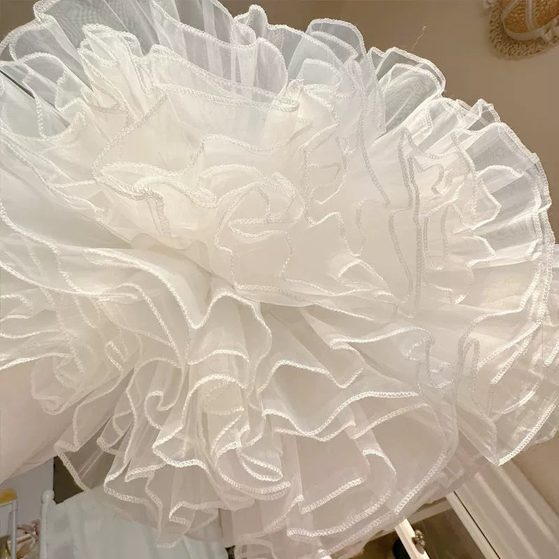 Hanguliang - Daily Lolita Petticoat 35CM White Short Soft Yarn Pannier for Summer