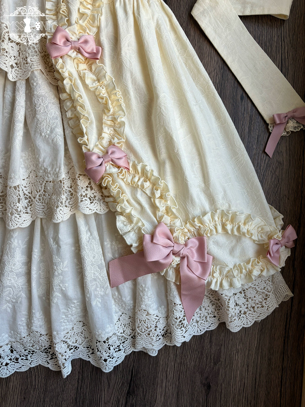 Miss Point~Lilyka Garden~Classic Lolita OP Dress Set Elegant Floral Wall Princess Sleeve 38832:606368