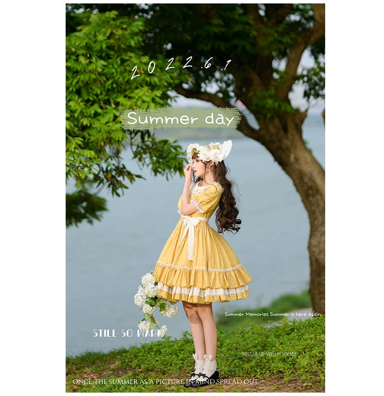 Afternoon Tea - Classic Lolita OP Dress, Lace Peter Pan Collar